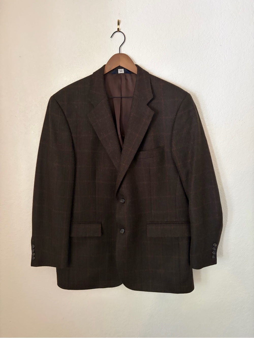 Brooks Brothers 346 Brown Herringbone Wool Alpaca Blazer 42R 2-Button